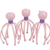 Pink octopus-shaped scalp massagers with cute animal heads, ideal for relaxation and stress relief.