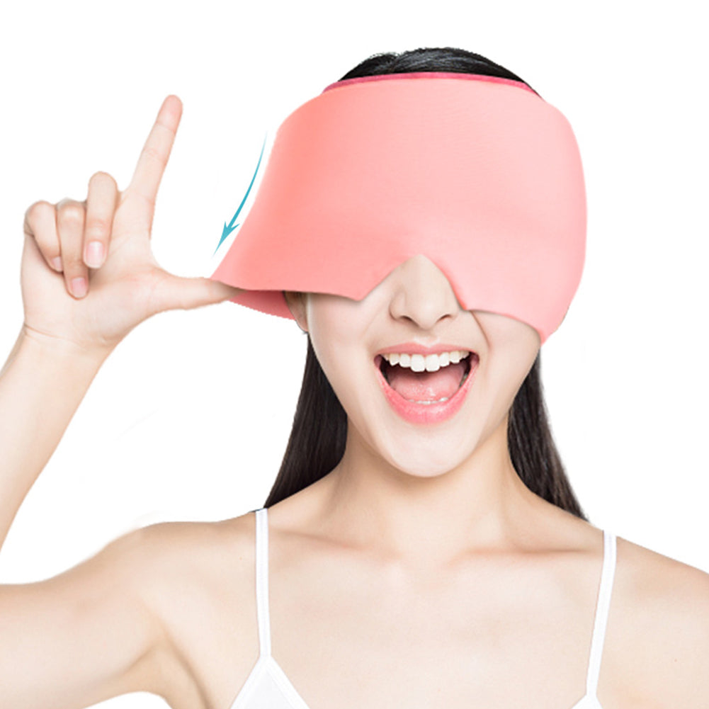 Pink sleep mask for comfortable rest, ideal for travel or bedtime relaxation