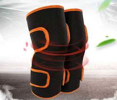Black and orange knee support braces with compression design for athletic recovery and joint stability