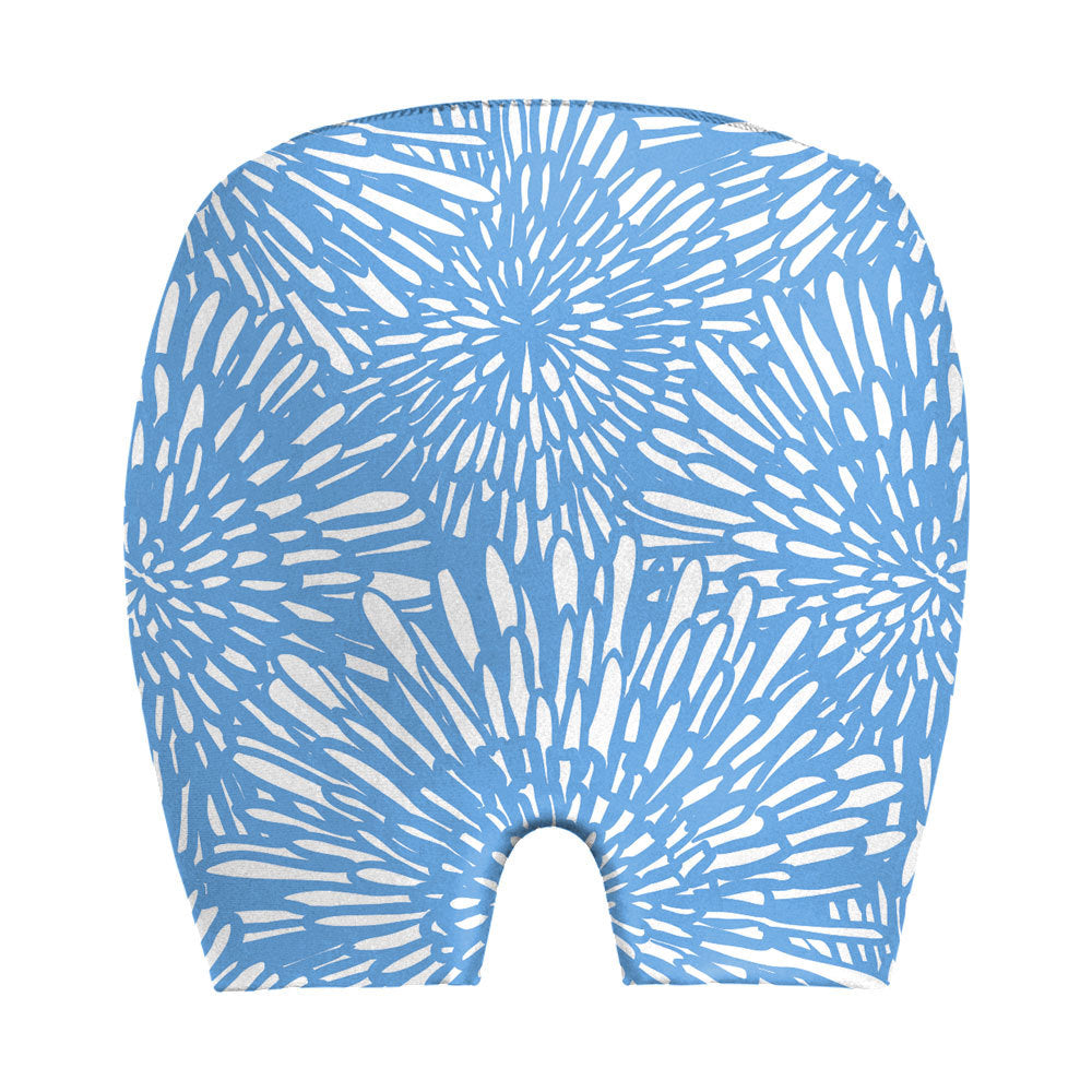 Blue floral-patterned travel neck pillow for comfortable support