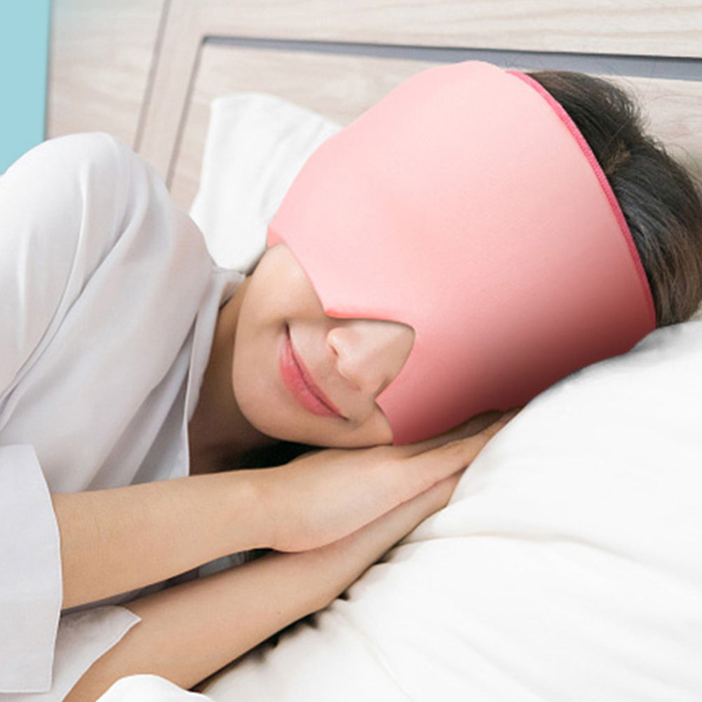 Woman sleeping peacefully with pink eye mask for better rest and relaxation