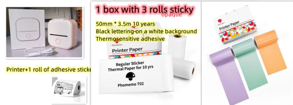 Portable Mini Thermal Label Printer Home Photo Printer Student Wrong Question Printer Bluetooth - compatible Mini Label Printer - Nextronix.UK